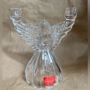 NWT Mikasa Celebrations Crystal Glass Angel Dual Candle Holder.